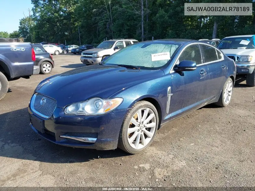 2010 Jaguar Xf Premium VIN: SAJWA0GB2ALR78189 Lot: 42561988