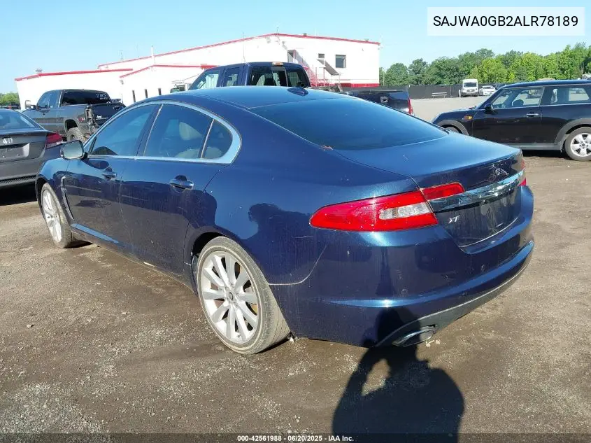 2010 Jaguar Xf Premium VIN: SAJWA0GB2ALR78189 Lot: 42561988