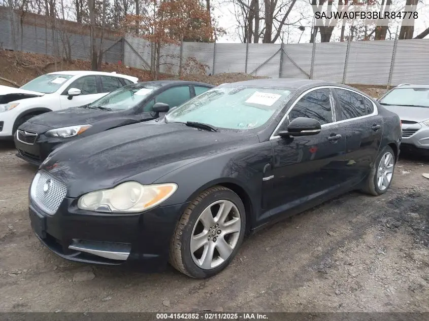 2011 Jaguar Xf VIN: SAJWA0FB3BLR84778 Lot: 41542852