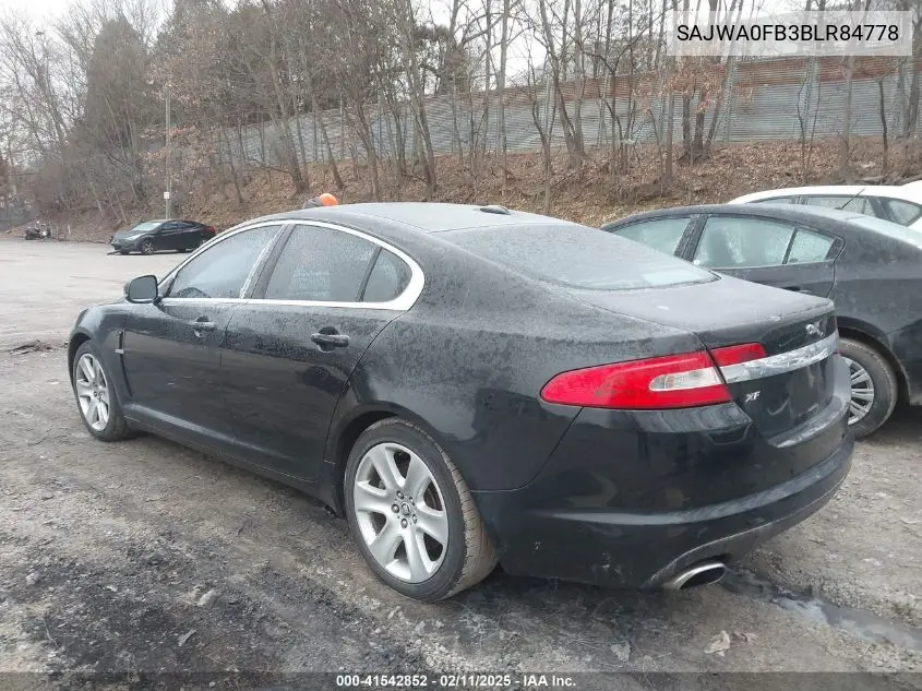 2011 Jaguar Xf VIN: SAJWA0FB3BLR84778 Lot: 41542852
