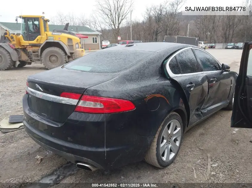 2011 Jaguar Xf VIN: SAJWA0FB3BLR84778 Lot: 41542852
