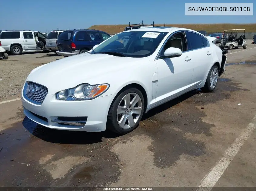 2011 Jaguar Xf VIN: SAJWA0FB0BLS01108 Lot: 42213548