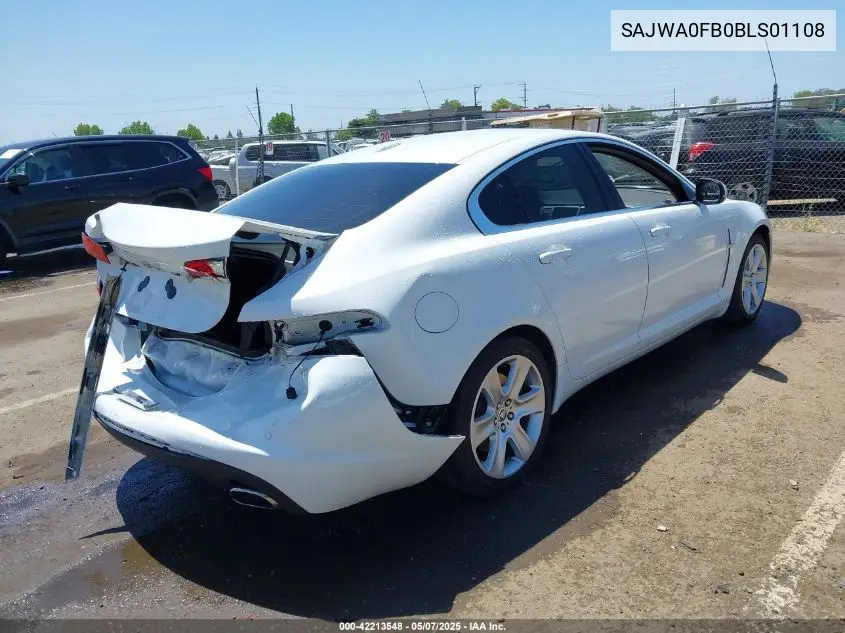 2011 Jaguar Xf VIN: SAJWA0FB0BLS01108 Lot: 42213548