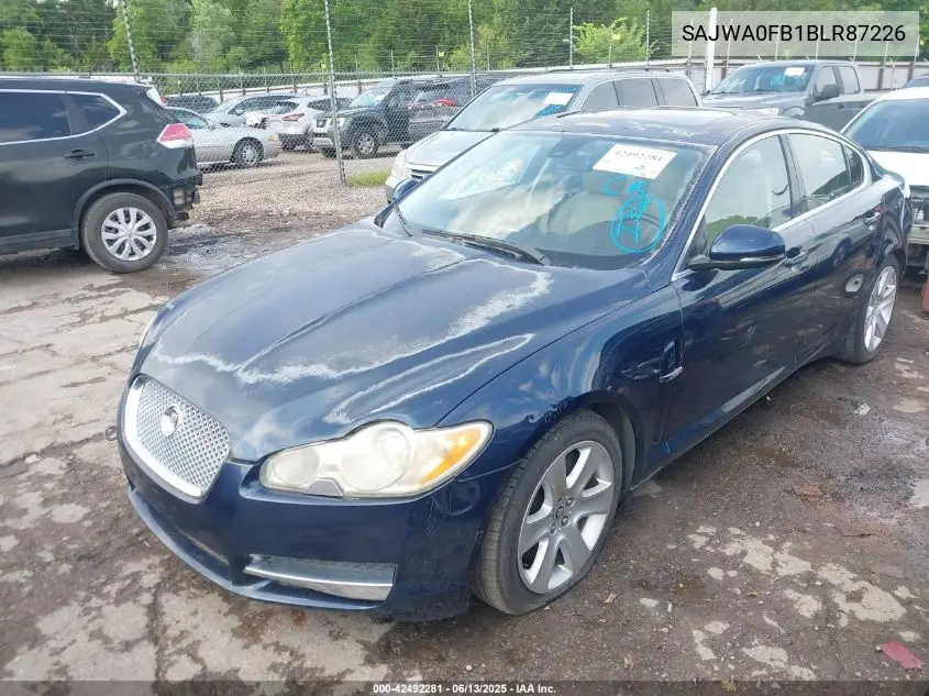 2011 Jaguar Xf VIN: SAJWA0FB1BLR87226 Lot: 42492281