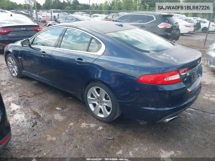 2011 Jaguar Xf VIN: SAJWA0FB1BLR87226 Lot: 42492281