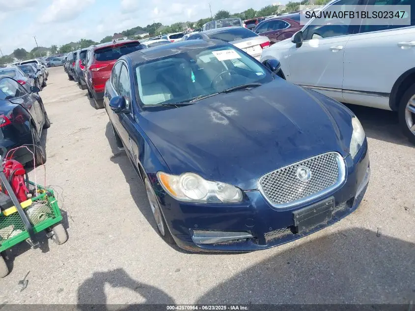 2011 Jaguar Xf VIN: SAJWA0FB1BLS02347 Lot: 42570964