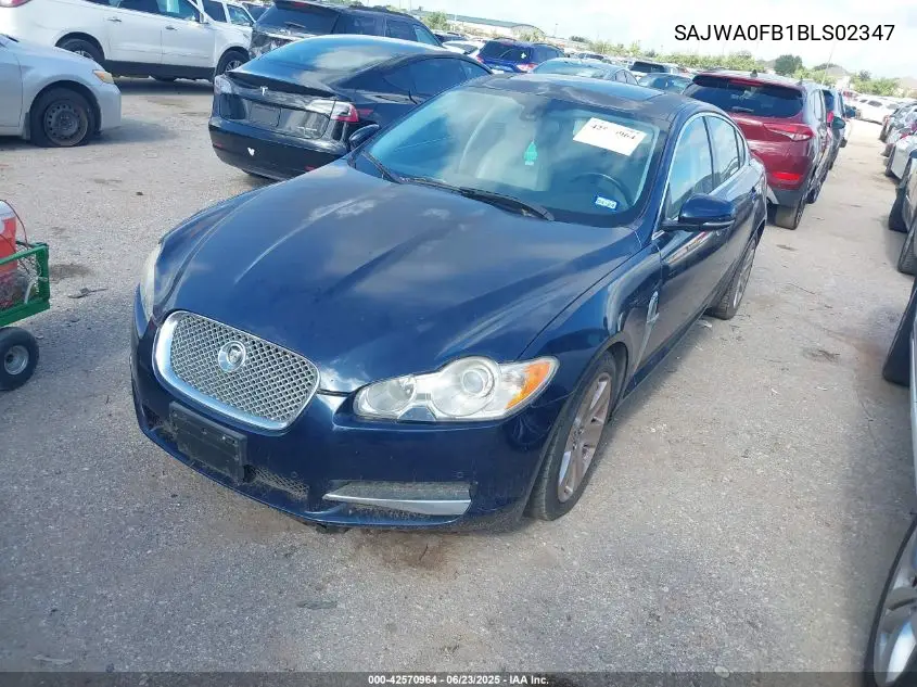 2011 Jaguar Xf VIN: SAJWA0FB1BLS02347 Lot: 42570964