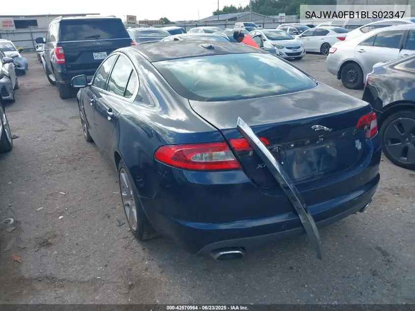 2011 Jaguar Xf VIN: SAJWA0FB1BLS02347 Lot: 42570964