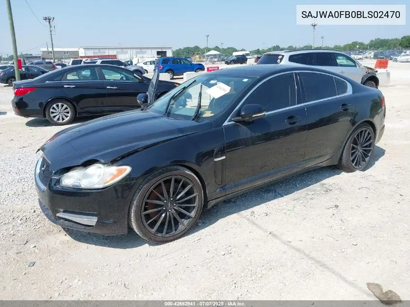 2011 Jaguar Xf VIN: SAJWA0FB0BLS02470 Lot: 42662941