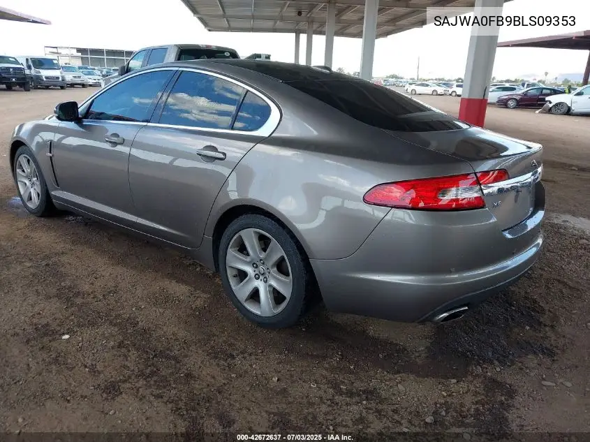 2011 Jaguar Xf VIN: SAJWA0FB9BLS09353 Lot: 42672637
