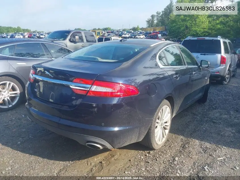 2012 Jaguar Xf Portfolio VIN: SAJWA0HB3CLS26583 Lot: 42233001