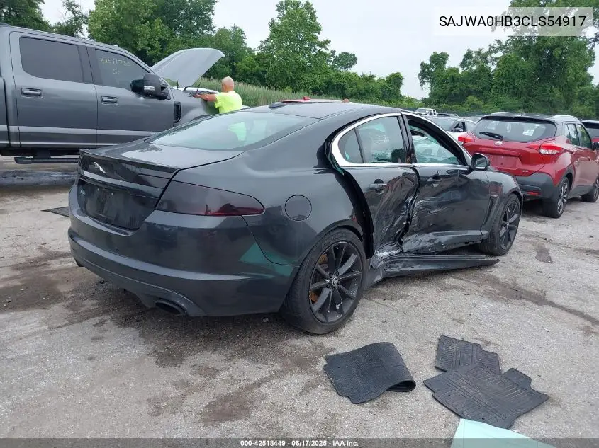 2012 Jaguar Xf Portfolio VIN: SAJWA0HB3CLS54917 Lot: 42518449