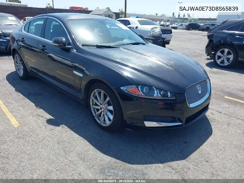 2013 Jaguar Xf V6 Sc VIN: SAJWA0E73D8S65839 Lot: 42254279