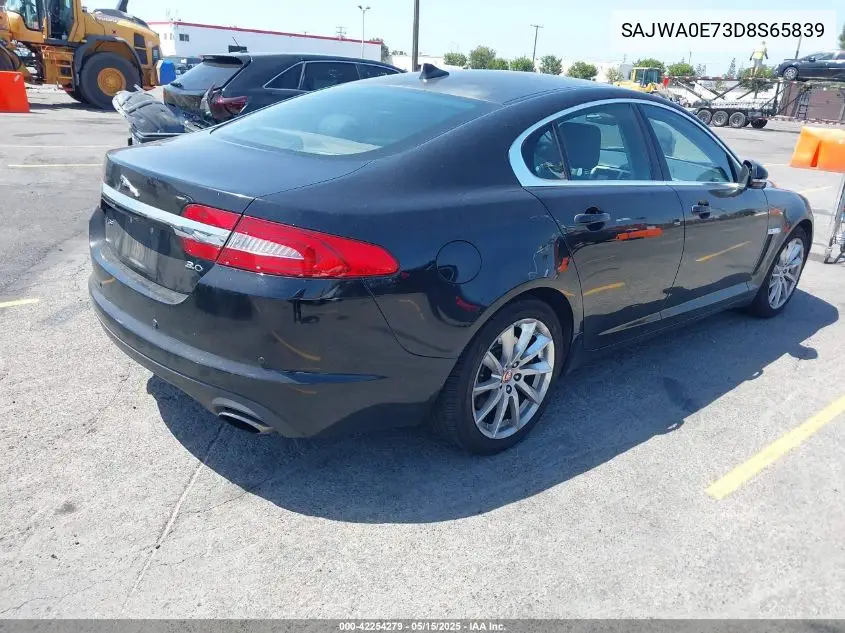 2013 Jaguar Xf V6 Sc VIN: SAJWA0E73D8S65839 Lot: 42254279