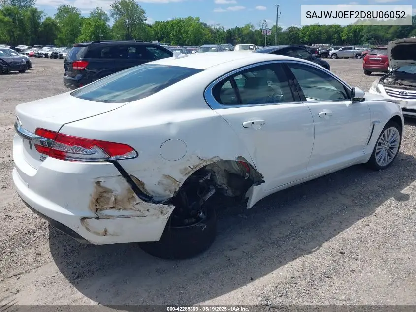 2013 Jaguar Xf V6 Sc VIN: SAJWJ0EF2D8U06052 Lot: 42285309