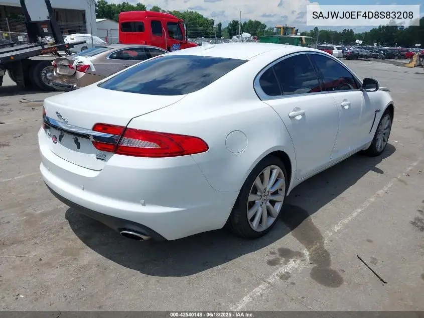 2013 Jaguar Xf V6 Sc VIN: SAJWJ0EF4D8S83208 Lot: 42540148