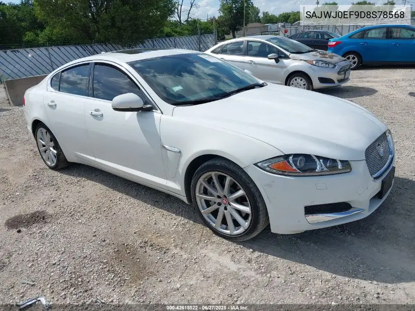 2013 Jaguar Xf V6 Sc VIN: SAJWJ0EF9D8S78568 Lot: 42618522