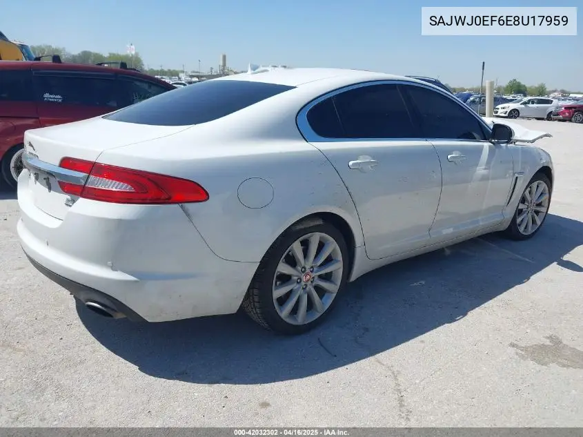 2014 Jaguar Xf V6 Sc VIN: SAJWJ0EF6E8U17959 Lot: 42032302