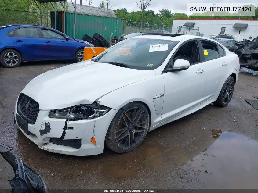 2015 Jaguar Xf 3.0 Portfolio/3.0 Sport VIN: SAJWJ0FF6F8U77420 Lot: 42324130