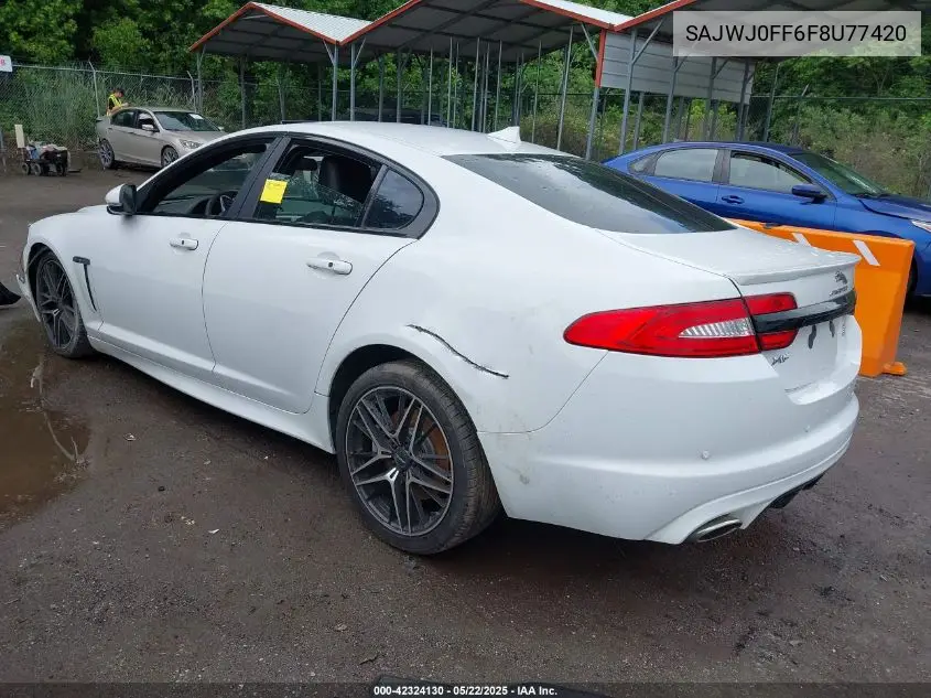 2015 Jaguar Xf 3.0 Portfolio/3.0 Sport VIN: SAJWJ0FF6F8U77420 Lot: 42324130