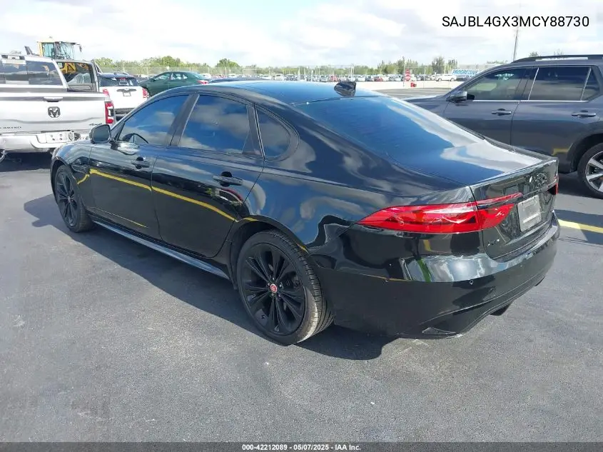 2021 Jaguar Xf R-Dynamic Se P300 Awd Automatic VIN: SAJBL4GX3MCY88730 Lot: 42212089