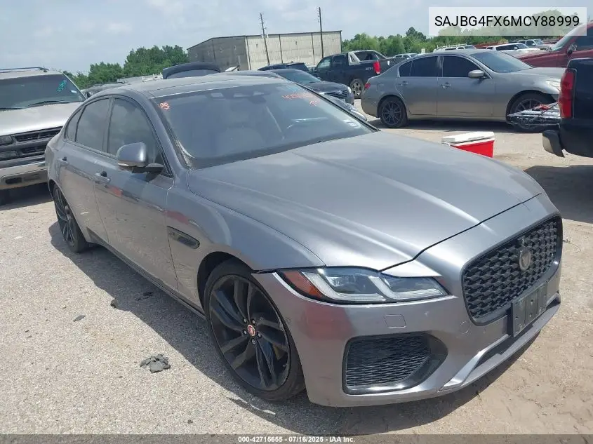 2021 Jaguar Xf Se P250 Rwd Automatic VIN: SAJBG4FX6MCY88999 Lot: 42715655