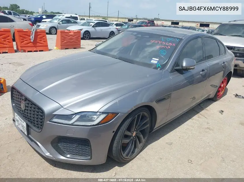 2021 Jaguar Xf Se P250 Rwd Automatic VIN: SAJBG4FX6MCY88999 Lot: 42715655