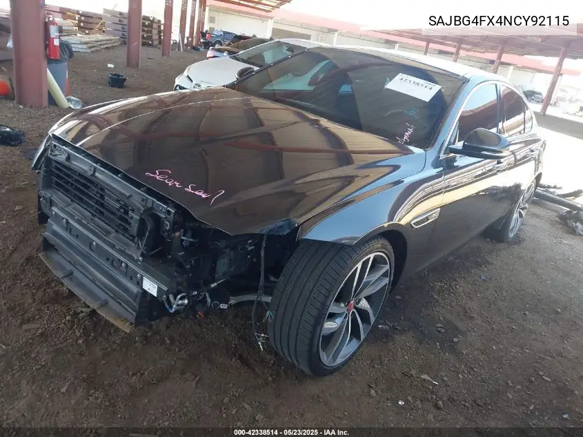 2022 Jaguar Xf Se P250 Rwd Automatic VIN: SAJBG4FX4NCY92115 Lot: 42338514