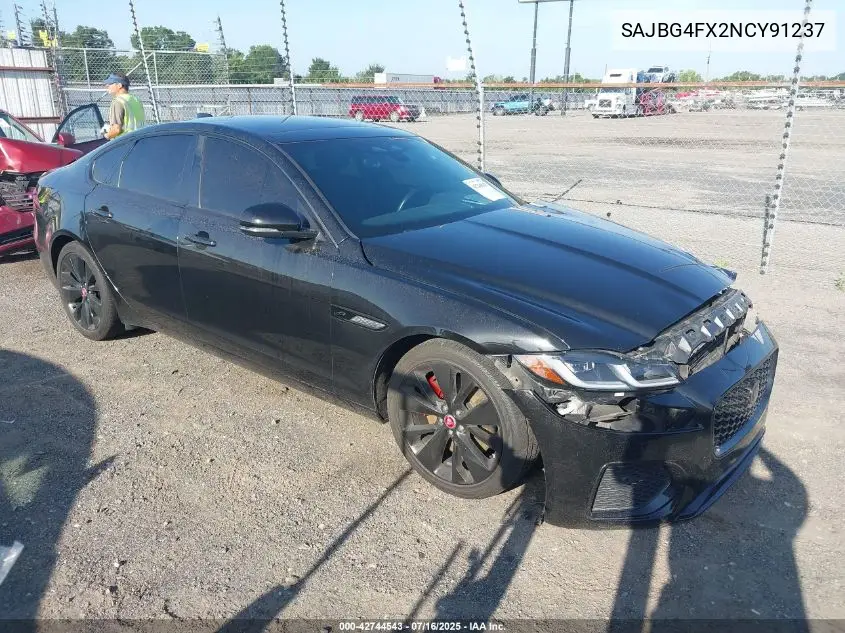 2022 Jaguar Xf Se P250 Rwd Automatic VIN: SAJBG4FX2NCY91237 Lot: 42744543
