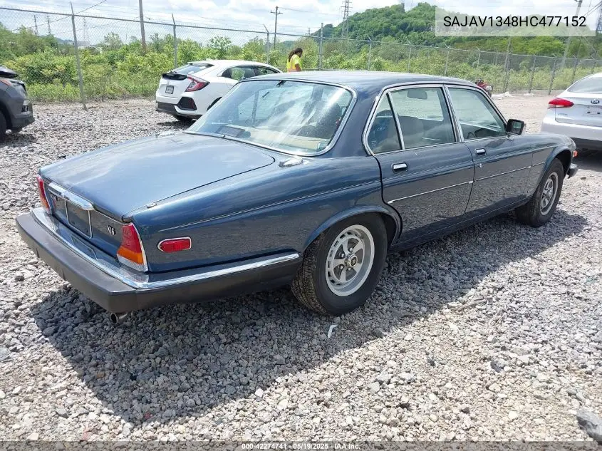 1987 Jaguar Xj6 VIN: SAJAV1348HC477152 Lot: 42274741
