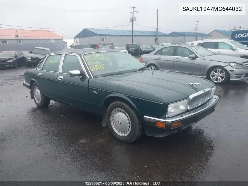 1991 Jaguar Xj6 Sovereign VIN: SAJKL1947MC644032 Lot: 12296621