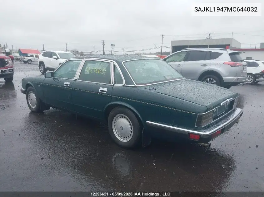 1991 Jaguar Xj6 Sovereign VIN: SAJKL1947MC644032 Lot: 12296621
