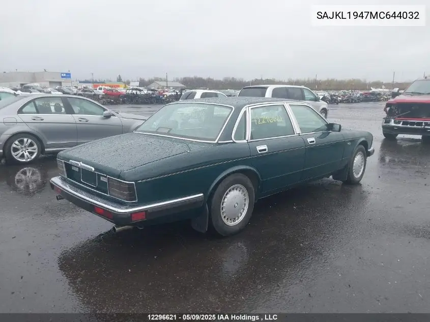 1991 Jaguar Xj6 Sovereign VIN: SAJKL1947MC644032 Lot: 12296621