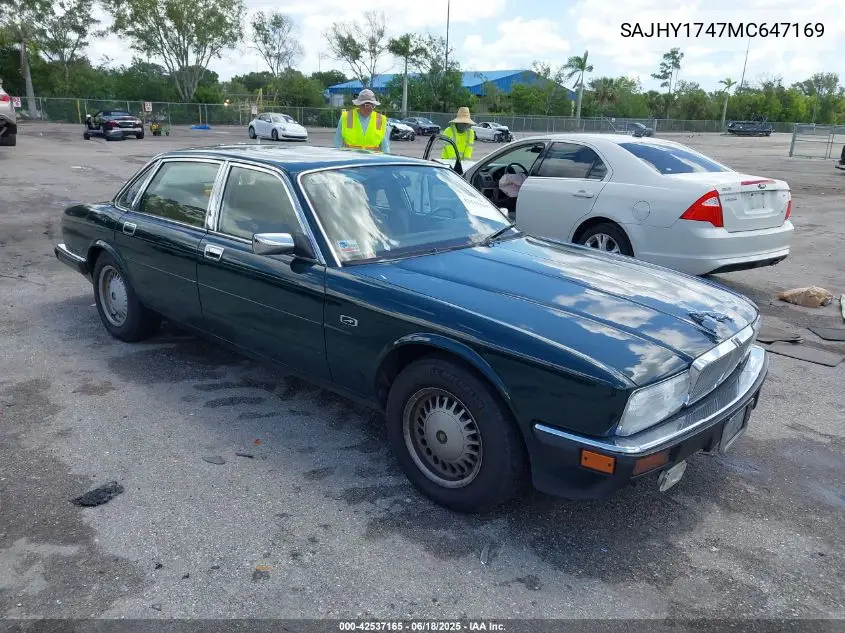 1991 Jaguar Xj6 Sovereign VIN: SAJHY1747MC647169 Lot: 42537165