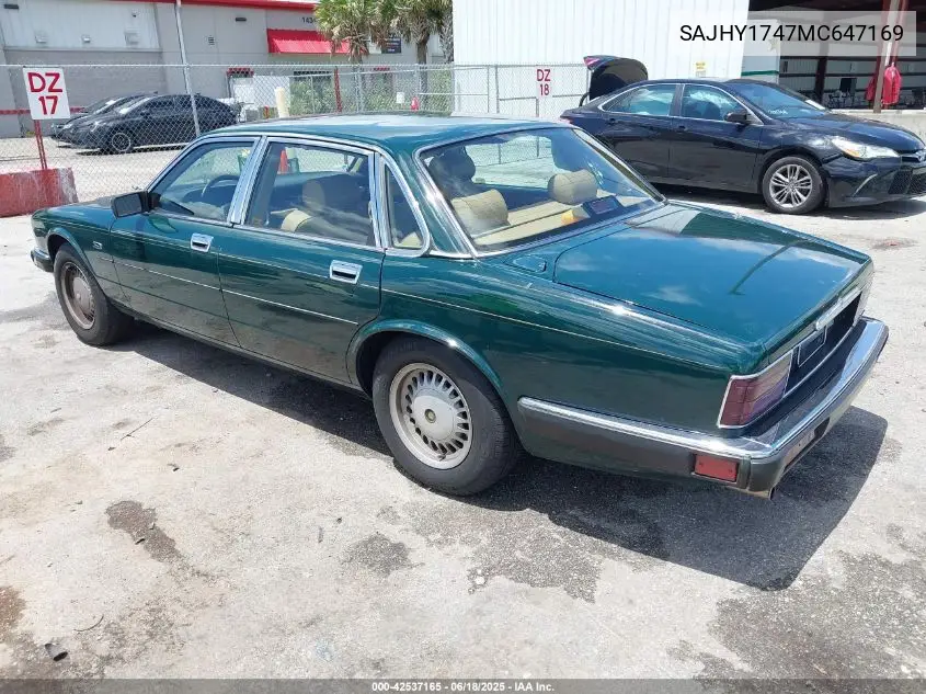 1991 Jaguar Xj6 Sovereign VIN: SAJHY1747MC647169 Lot: 42537165