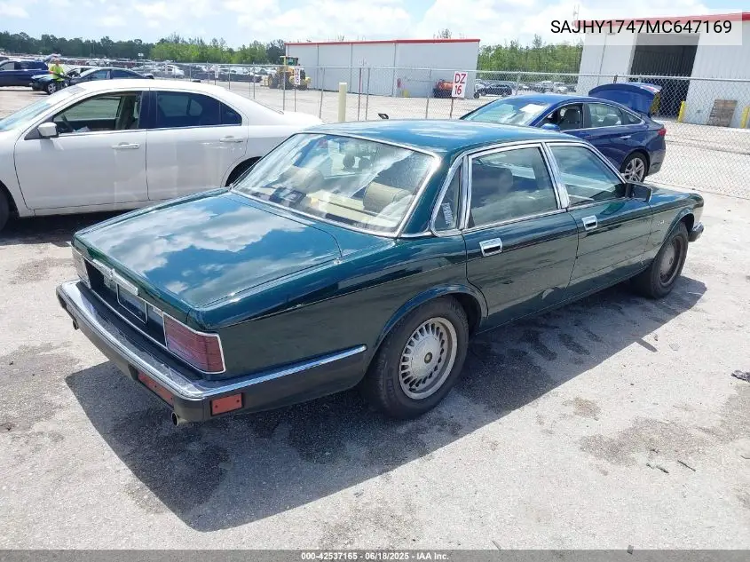 1991 Jaguar Xj6 Sovereign VIN: SAJHY1747MC647169 Lot: 42537165