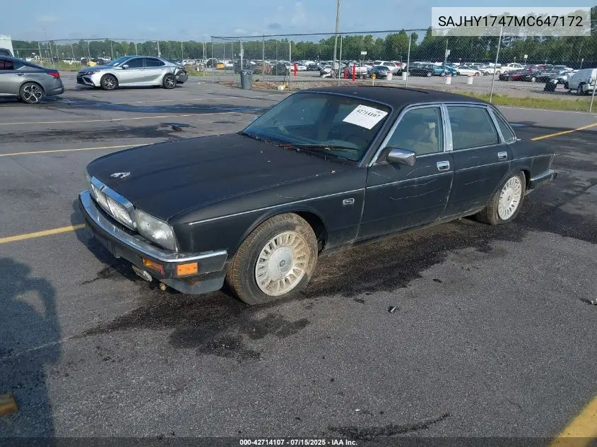 1991 Jaguar Xj6 Sovereign VIN: SAJHY1747MC647172 Lot: 42714107
