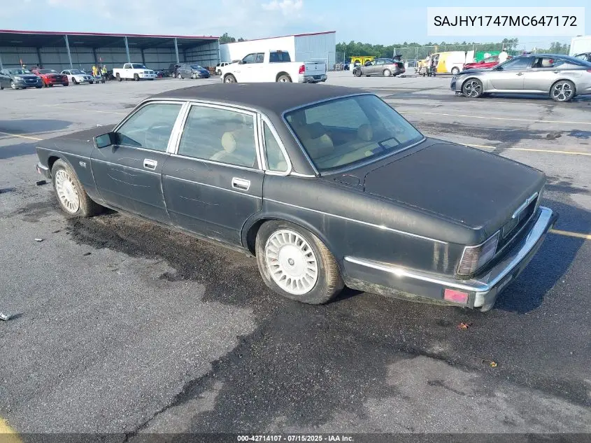 1991 Jaguar Xj6 Sovereign VIN: SAJHY1747MC647172 Lot: 42714107