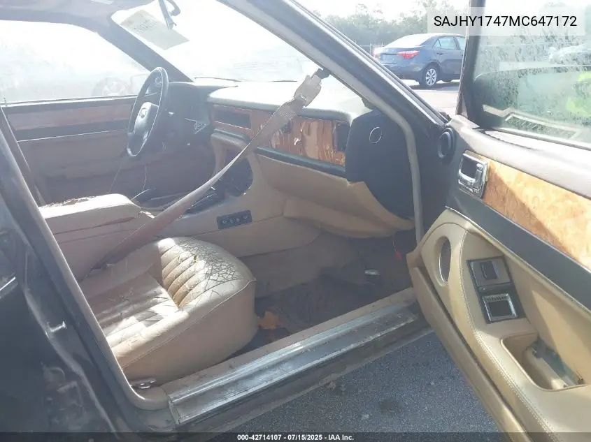 1991 Jaguar Xj6 Sovereign VIN: SAJHY1747MC647172 Lot: 42714107