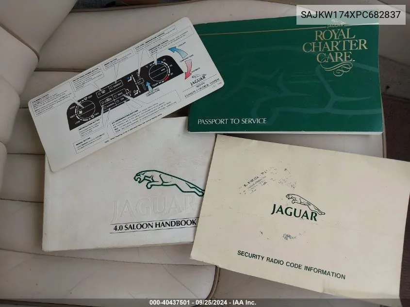 1993 Jaguar Xj6 Vanden Plas VIN: SAJKW174XPC682837 Lot: 40437501