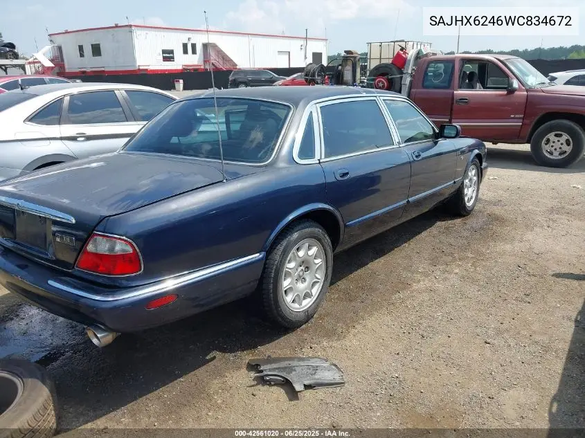 1998 Jaguar Xj8 L VIN: SAJHX6246WC834672 Lot: 42561020