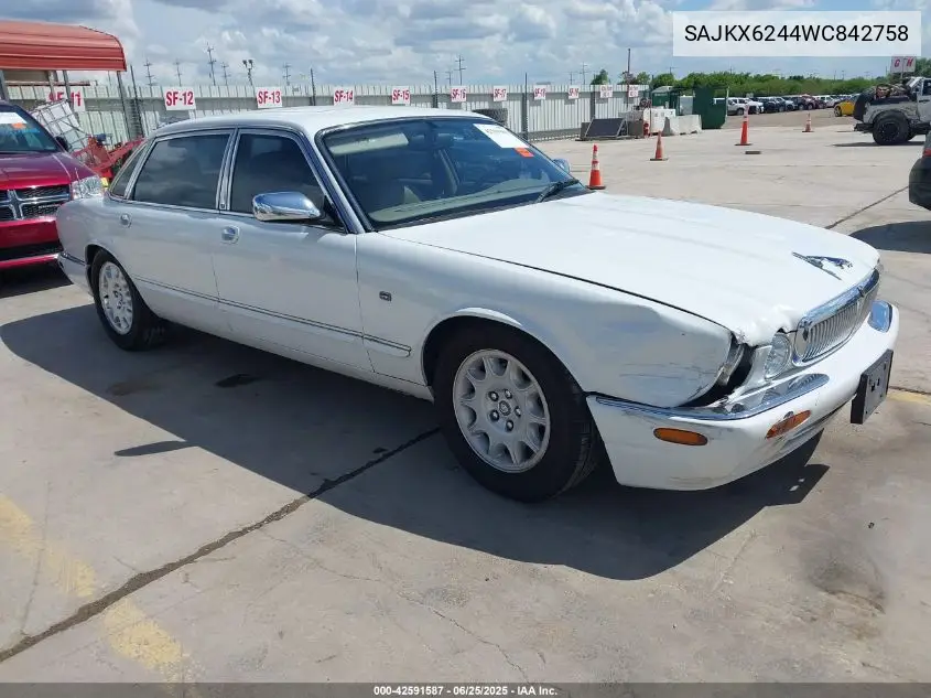 1998 Jaguar Xj8 Vanden Plas VIN: SAJKX6244WC842758 Lot: 42591587