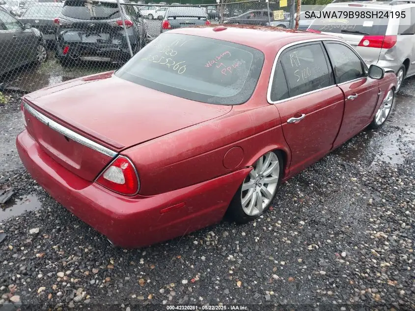 2008 Jaguar Xj Xj8 L VIN: SAJWA79B98SH24195 Lot: 42320281