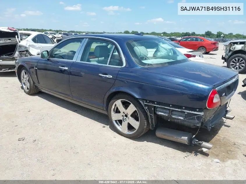 2009 Jaguar Xj Xj8 VIN: SAJWA71B49SH31116 Lot: 42619441