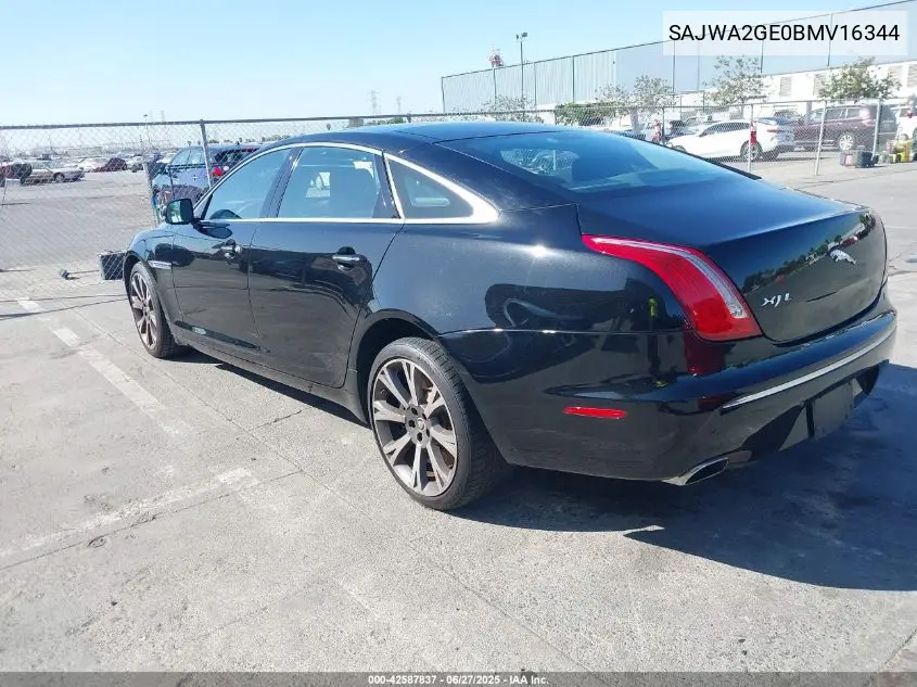 2011 Jaguar Xj Xjl Supercharged VIN: SAJWA2GE0BMV16344 Lot: 42587837