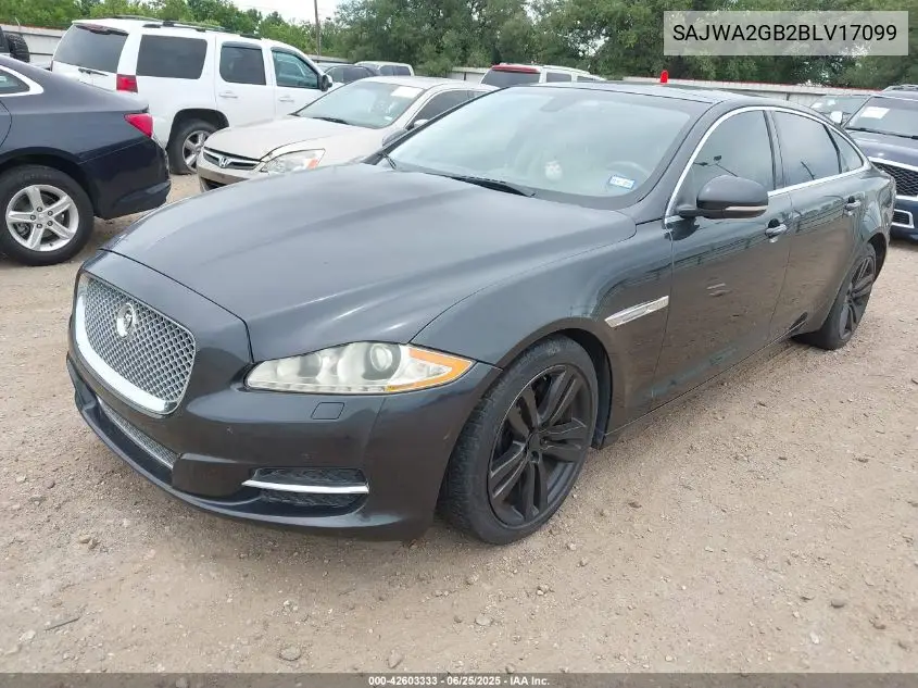2011 Jaguar Xj Xjl VIN: SAJWA2GB2BLV17099 Lot: 42603333