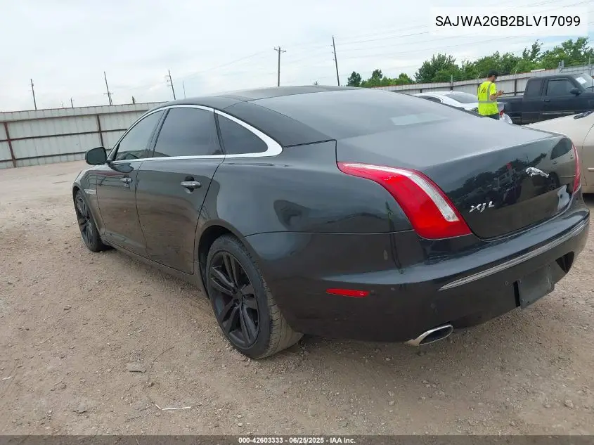 2011 Jaguar Xj Xjl VIN: SAJWA2GB2BLV17099 Lot: 42603333