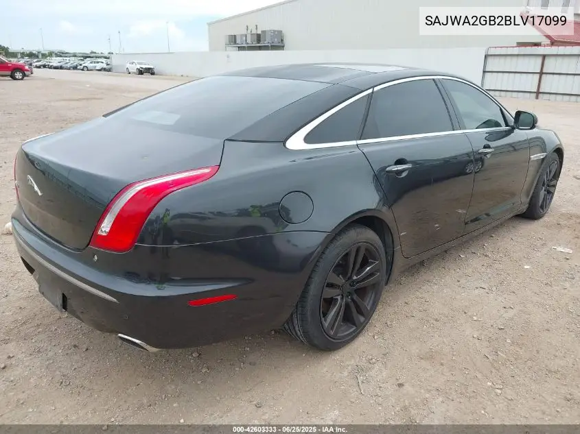 2011 Jaguar Xj Xjl VIN: SAJWA2GB2BLV17099 Lot: 42603333