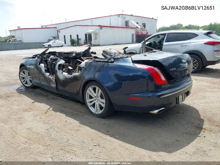 2011 Jaguar Xj Xjl VIN: SAJWA2GB6BLV12651 Lot: 42628635