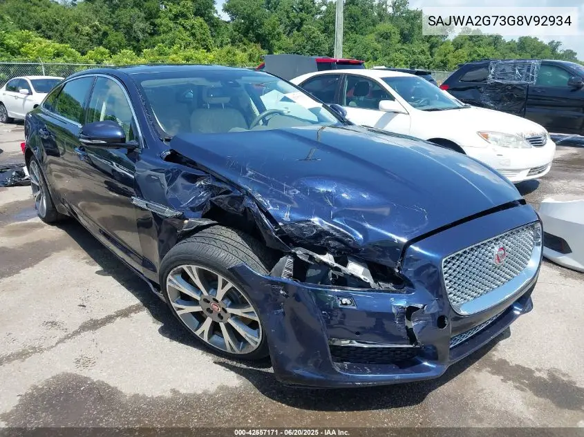 2016 Jaguar Xj Xjl Portfolio VIN: SAJWA2G73G8V92934 Lot: 42557171
